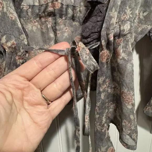 Jaded Gypsy Garden Romance Jacket Floral Chiffon Lace Boho Festival One Size - Picture 6 of 9